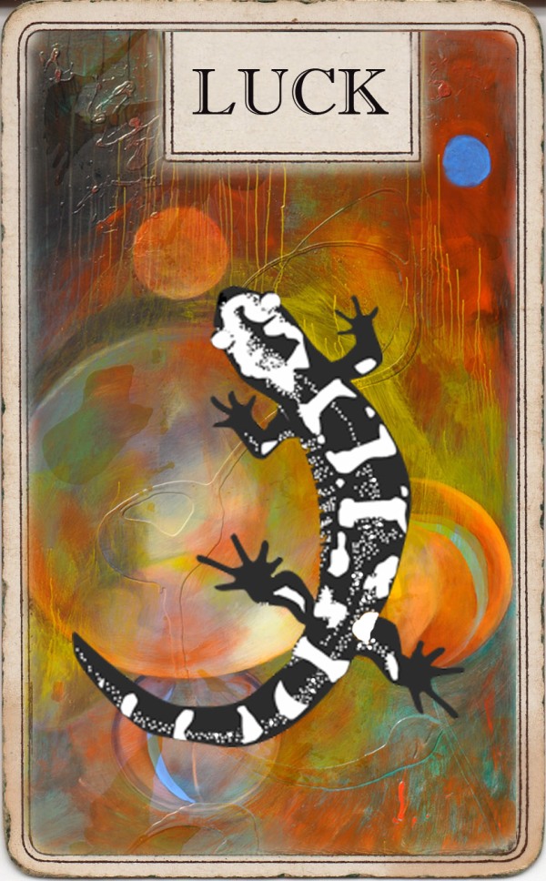 Card LUCK lizard